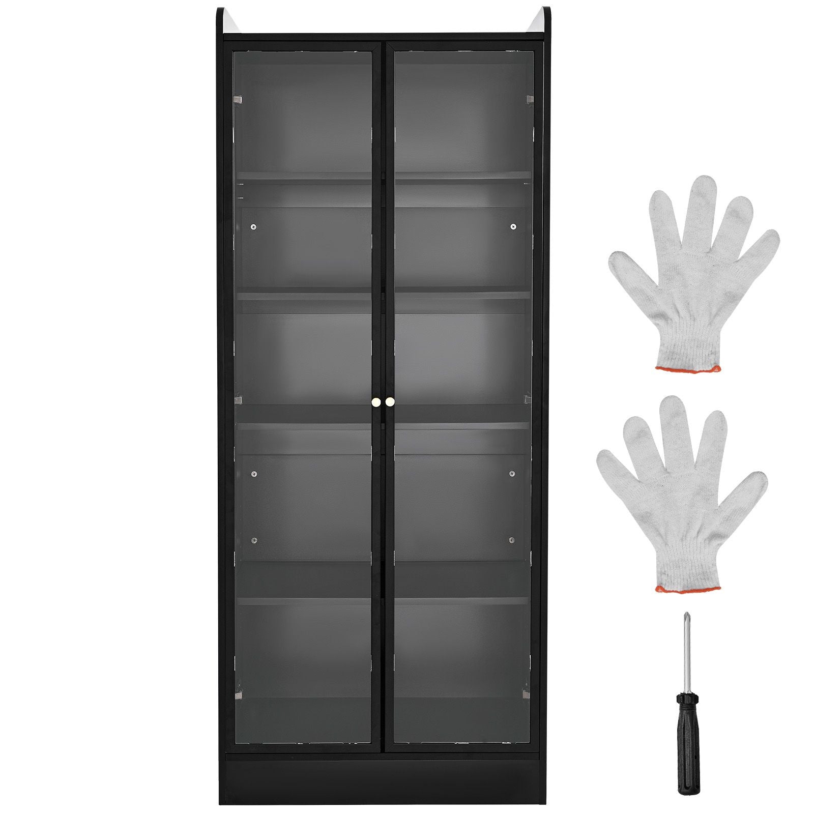 67- Tall Lighted Display Cabinet with Acrylic Doors and Adjustable Shelves