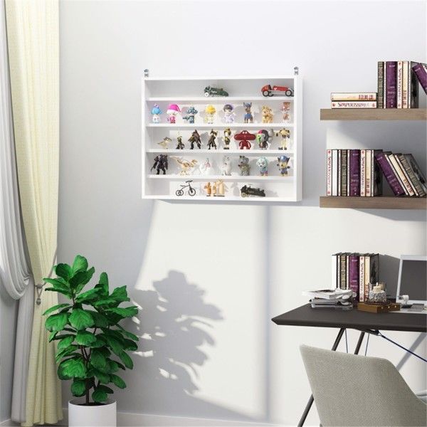White Display Cabinet with Sliding Doors for Showcasing and Storage