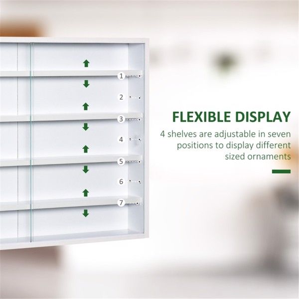 White Display Cabinet with Sliding Doors for Showcasing and Storage