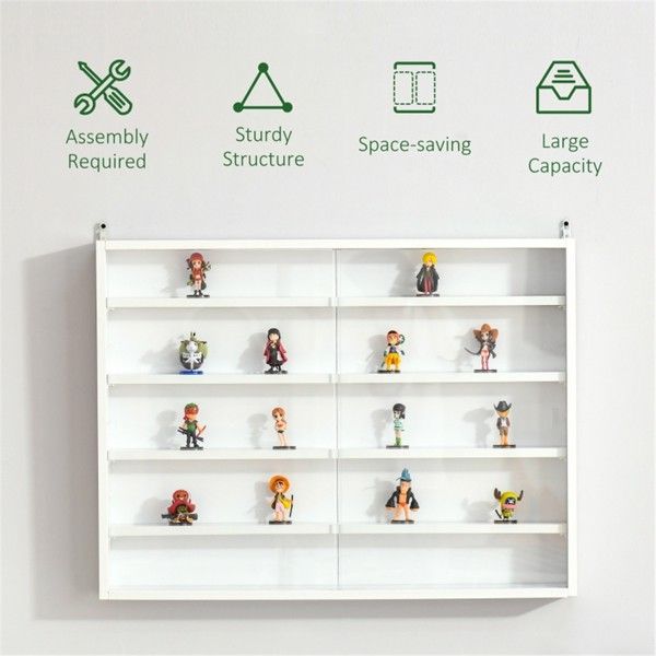 White Display Cabinet with Sliding Doors for Showcasing and Storage
