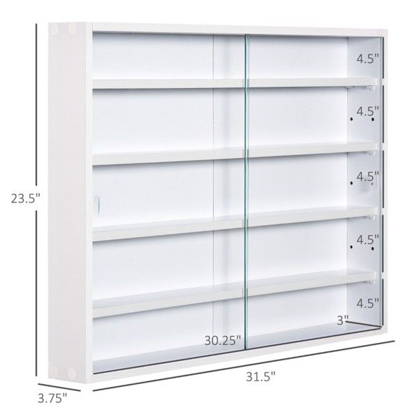 White Display Cabinet with Sliding Doors for Showcasing and Storage