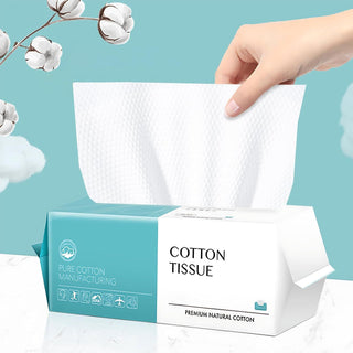 Soft Cotton Disposable Face Towels – 100 Count Multi-Purpose Dry Wipes