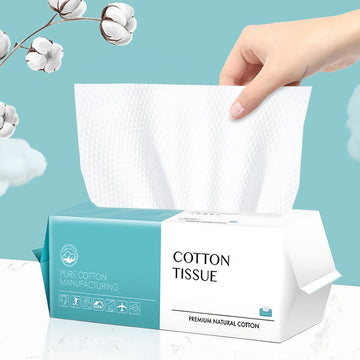 Soft Cotton Disposable Face Towels – 100 Count Multi-Purpose Dry Wipes