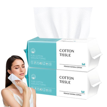 Disposable Face Towel 200 Count – Soft Cotton Dry Wipes for Skincare & Makeup Removal