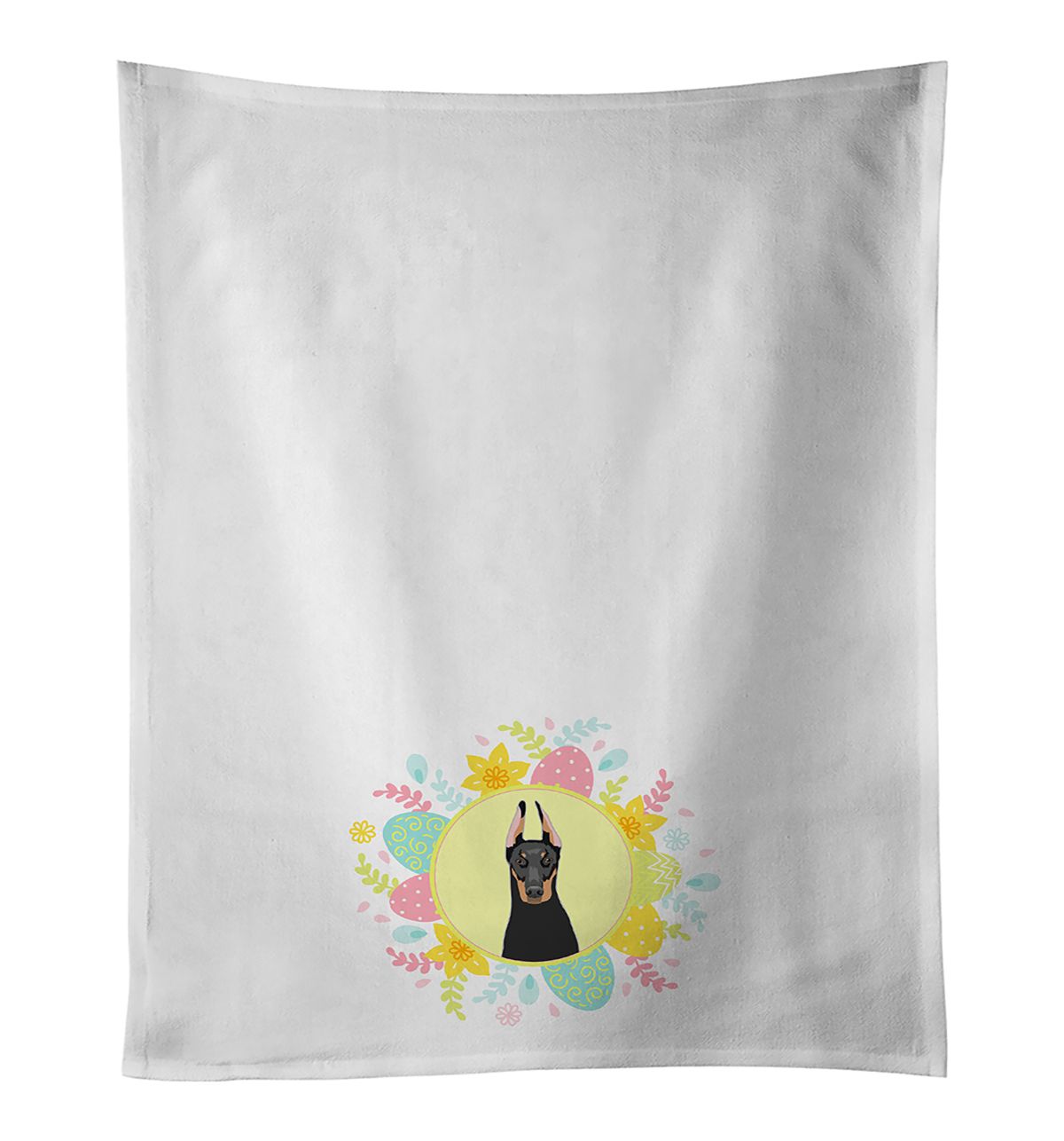 Doberman Pinscher Easter Kitchen Towel Set