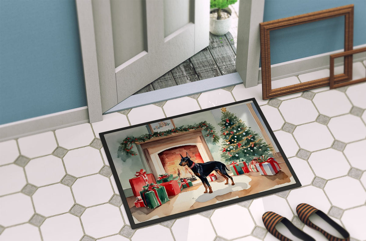 A Cozy Christmas Welcome with Doberman Artwork