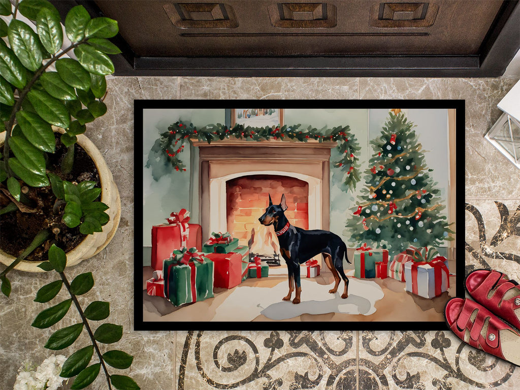 A Cozy Christmas Welcome with Doberman Artwork