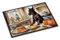 Doberman Pinscher Fall Pumpkins Halloween Doormat
