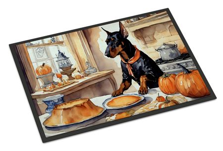 Doberman Pinscher Fall Pumpkins Halloween Doormat