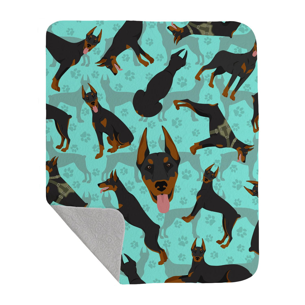 Doberman Pinscher Artwork Quilted Throw Blanket