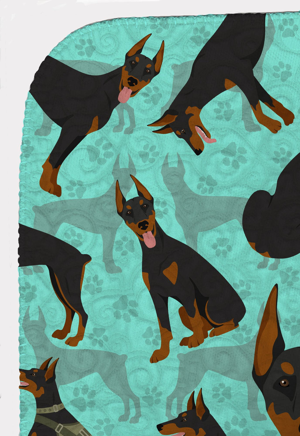 Doberman Pinscher Artwork Quilted Throw Blanket