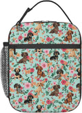 Dog Flower Insulated Reusable Lunch Bag