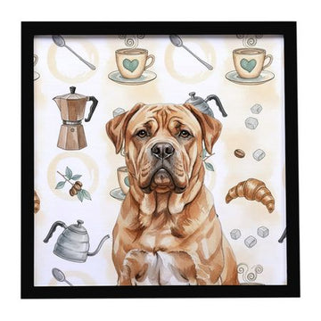 Dogue de Bordeaux Coffee Bar Framed Metal Art