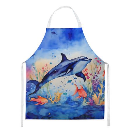 Dolphin Artwork Bib Apron for Kitchen and Creative Tasks