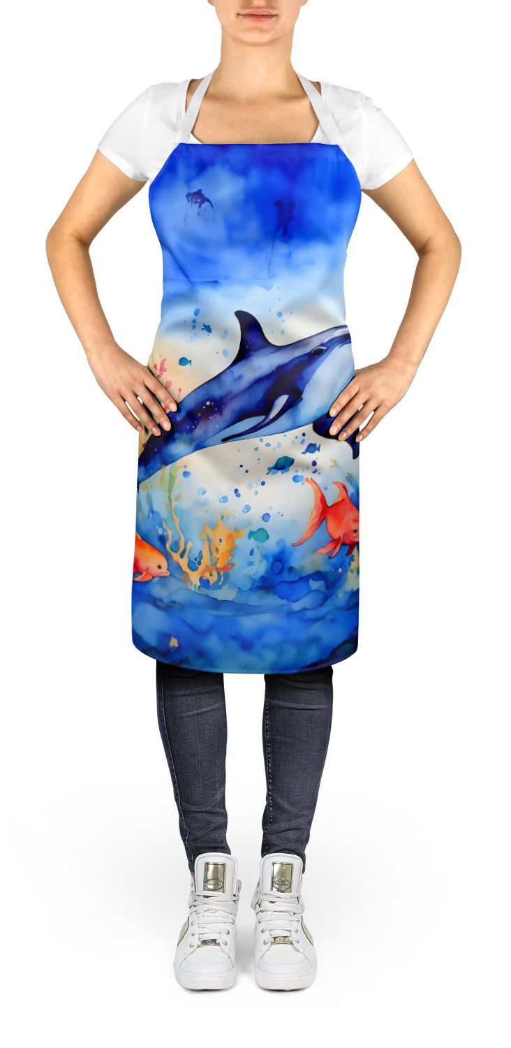 Dolphin Artwork Bib Apron for Kitchen and Creative Tasks
