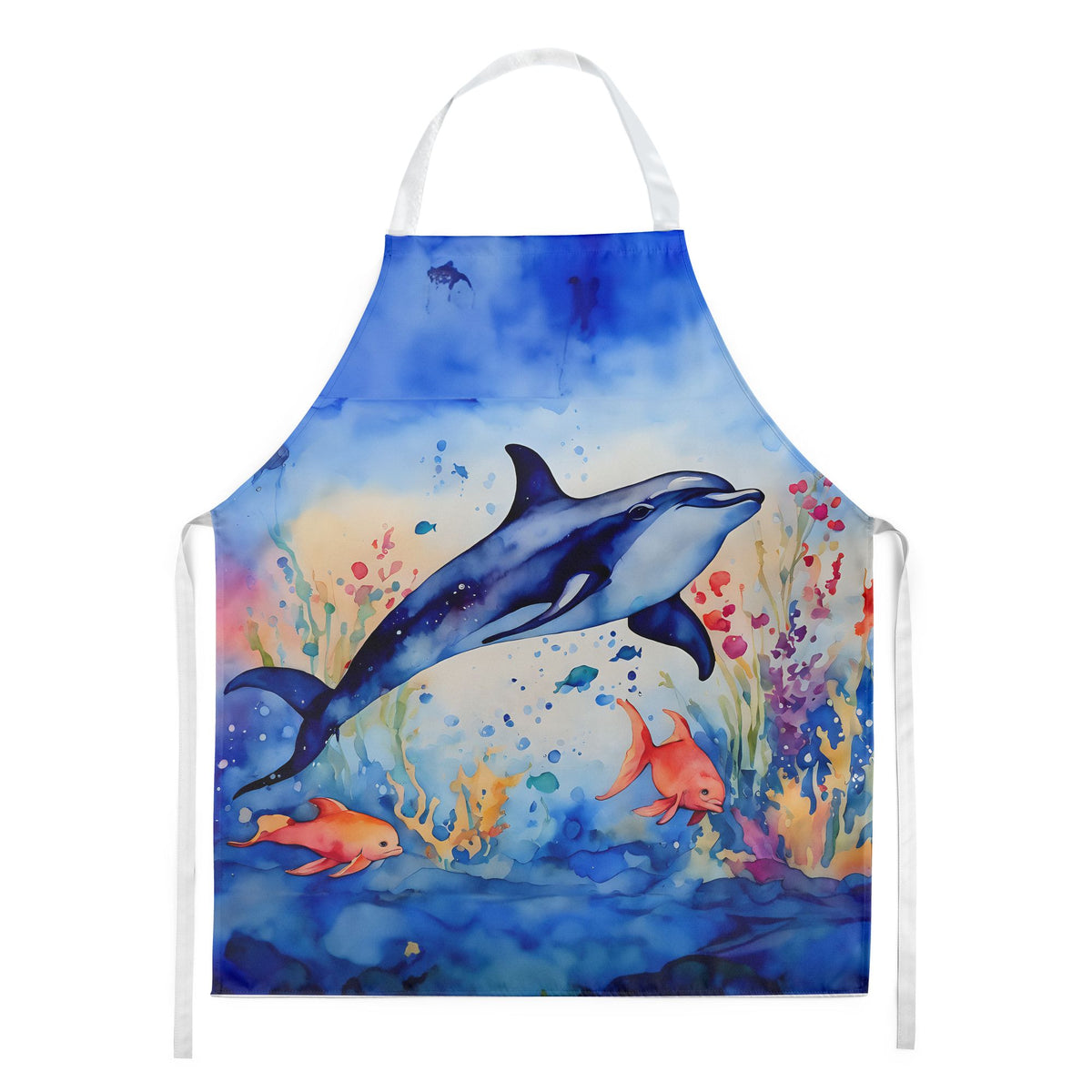 Dolphin Artwork Bib Apron for Kitchen and Creative Tasks