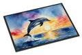 Dolphin Leaping at Sunrise Indoor-Outdoor Doormat