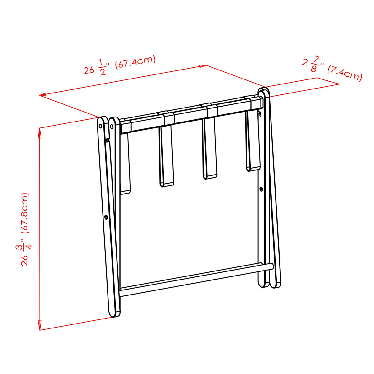 Dora Guest Room Luggage Rack with Removable Basket