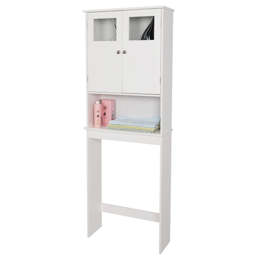 Double Doors Bathroom Cabinet White - Modern Wall-Mounted Storage