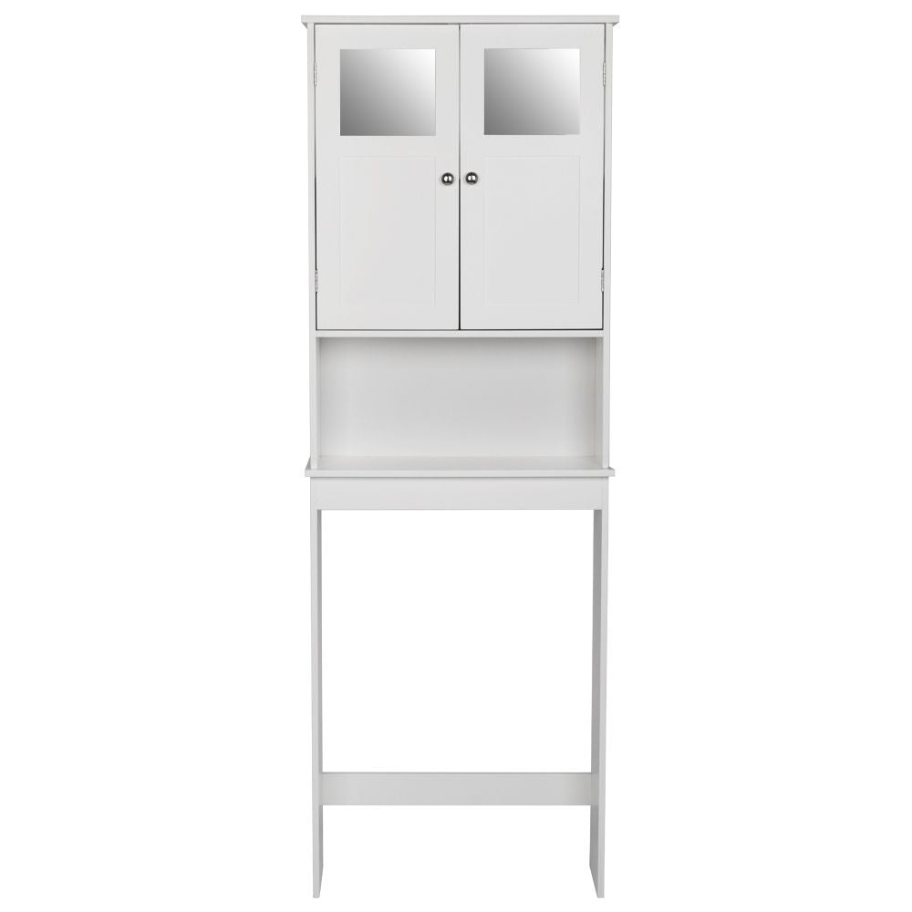 Double Doors Bathroom Cabinet White - Modern Wall-Mounted Storage