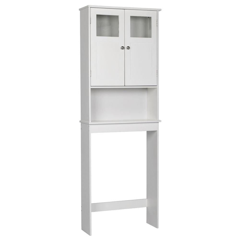 Double Doors Bathroom Cabinet White - Modern Wall-Mounted Storage