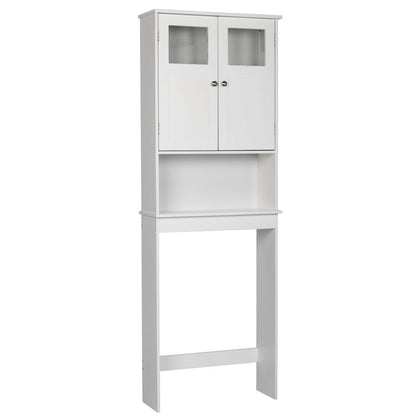 Double Doors Bathroom Cabinet White - Modern Wall-Mounted Storage