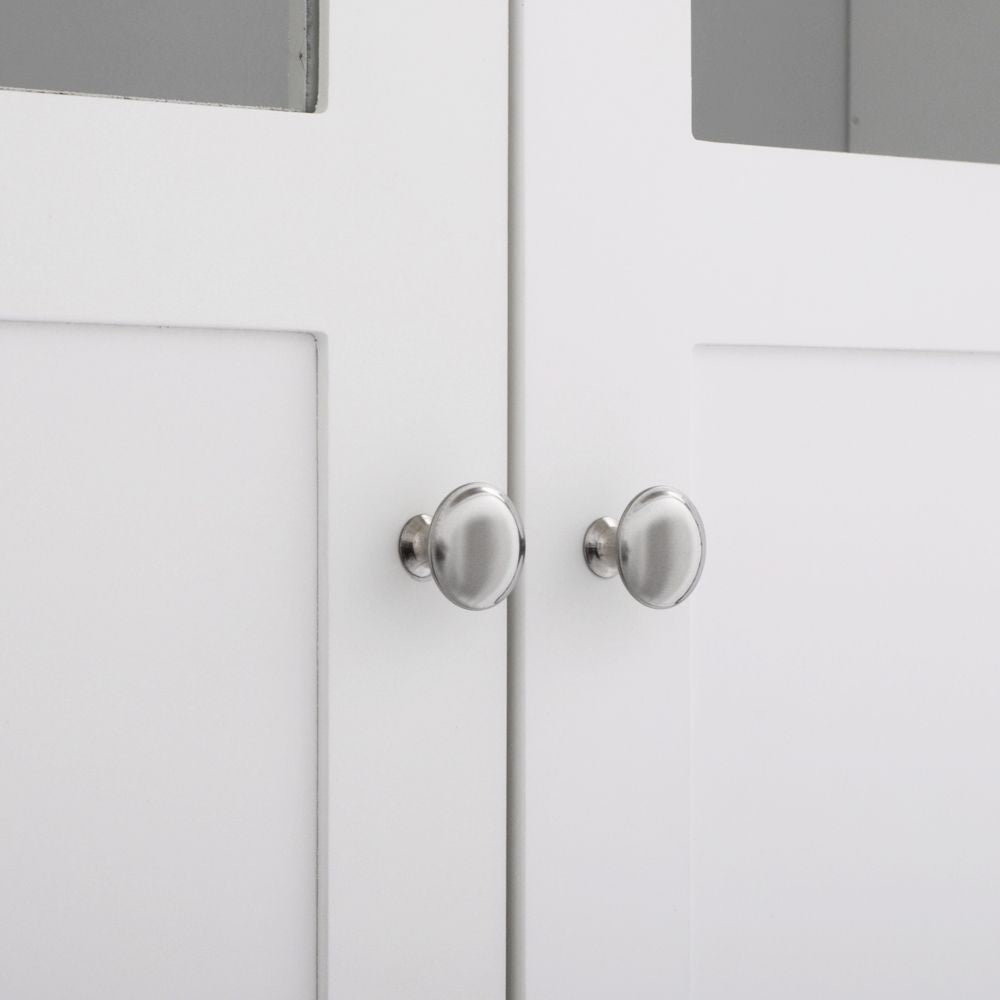Double Doors Bathroom Cabinet White - Modern Wall-Mounted Storage
