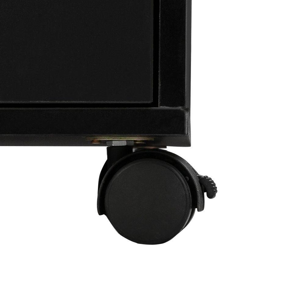 Double Edged Manicure Nail Table with Drawer – Black