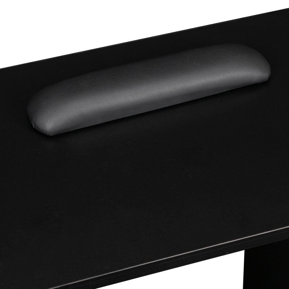 Double Edged Manicure Nail Table with Drawer – Black