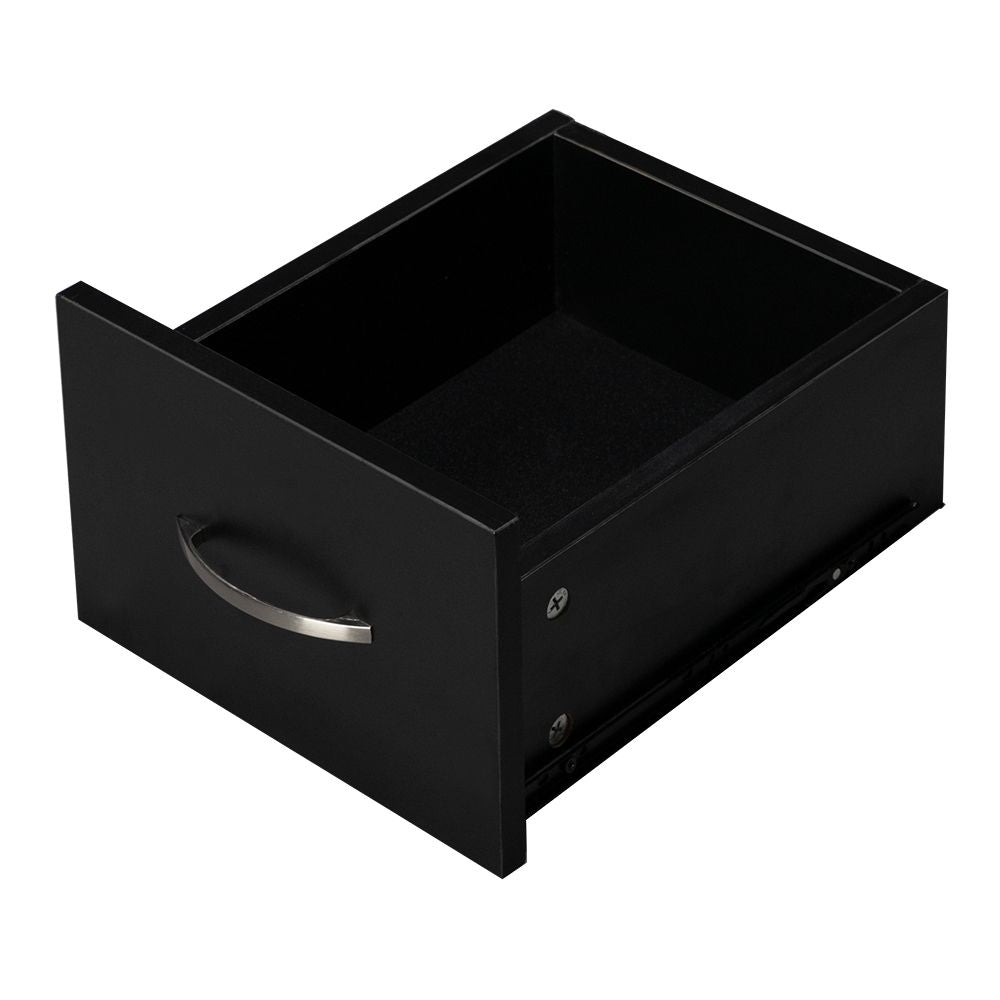 Double Edged Manicure Nail Table with Drawer – Black