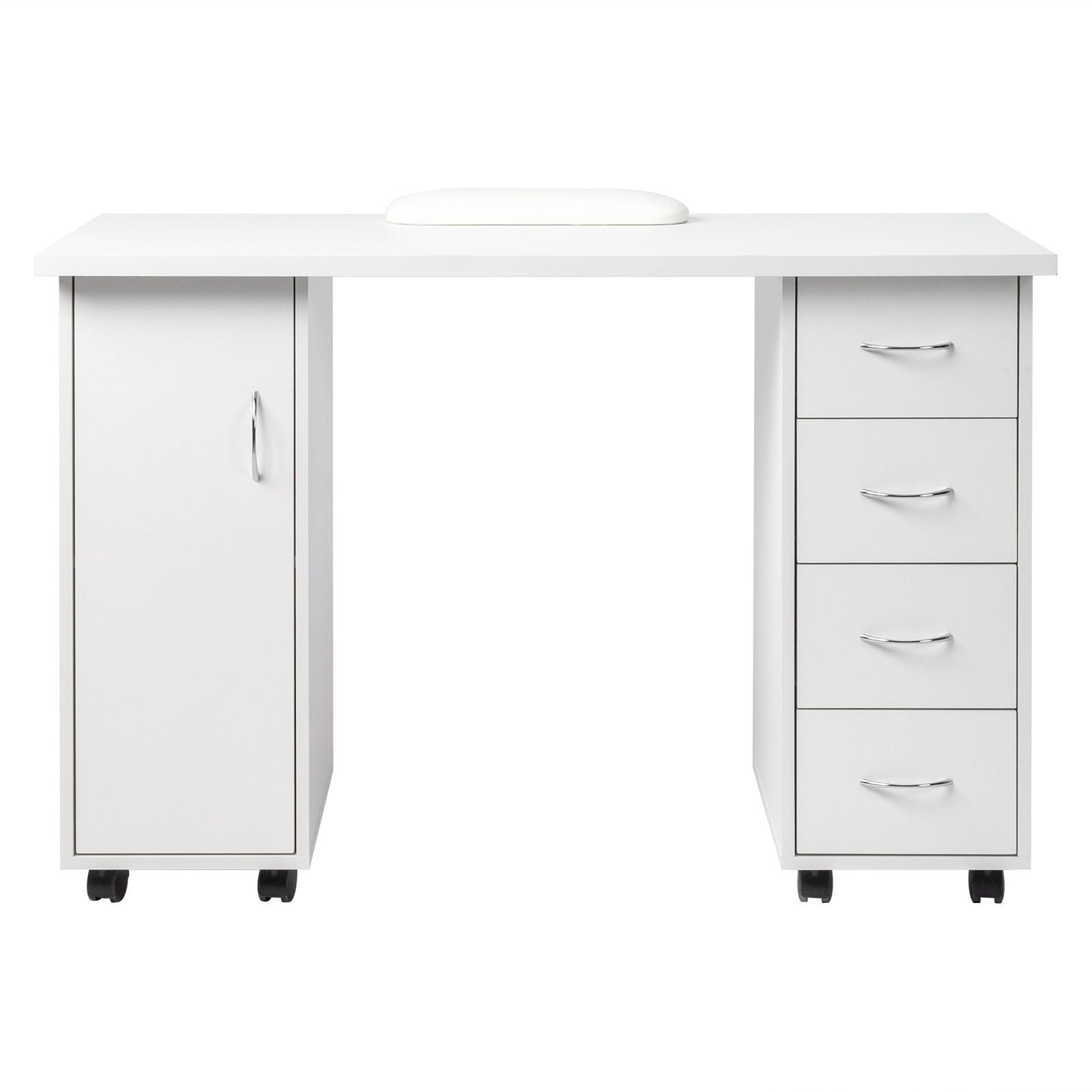 White Double Edged Manicure Nail Table with Drawer
