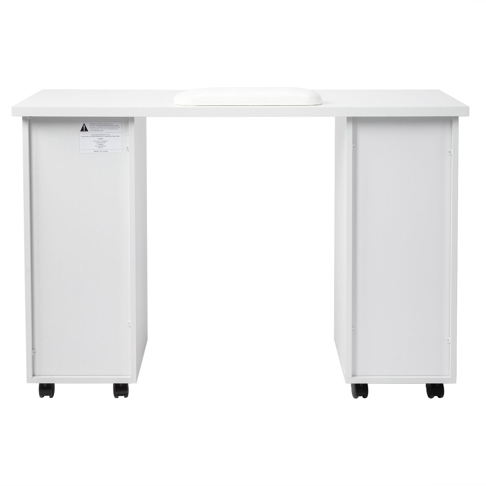 White Double Edged Manicure Nail Table with Drawer