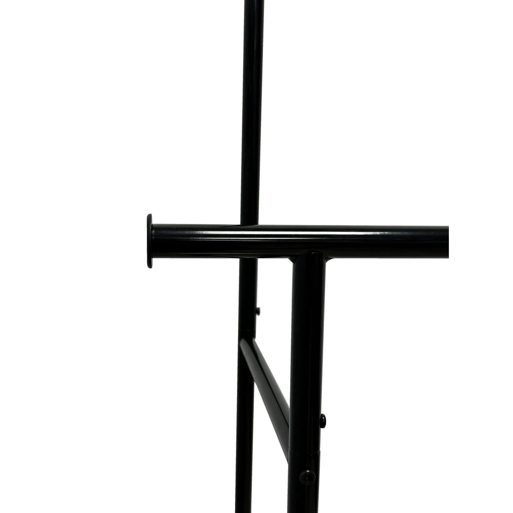 Double Garment Clothes Rack with Dual Rods, Rich Black