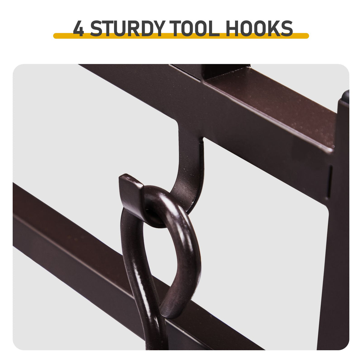 Double-Layer Firewood Rack with Tools and Animal Motif