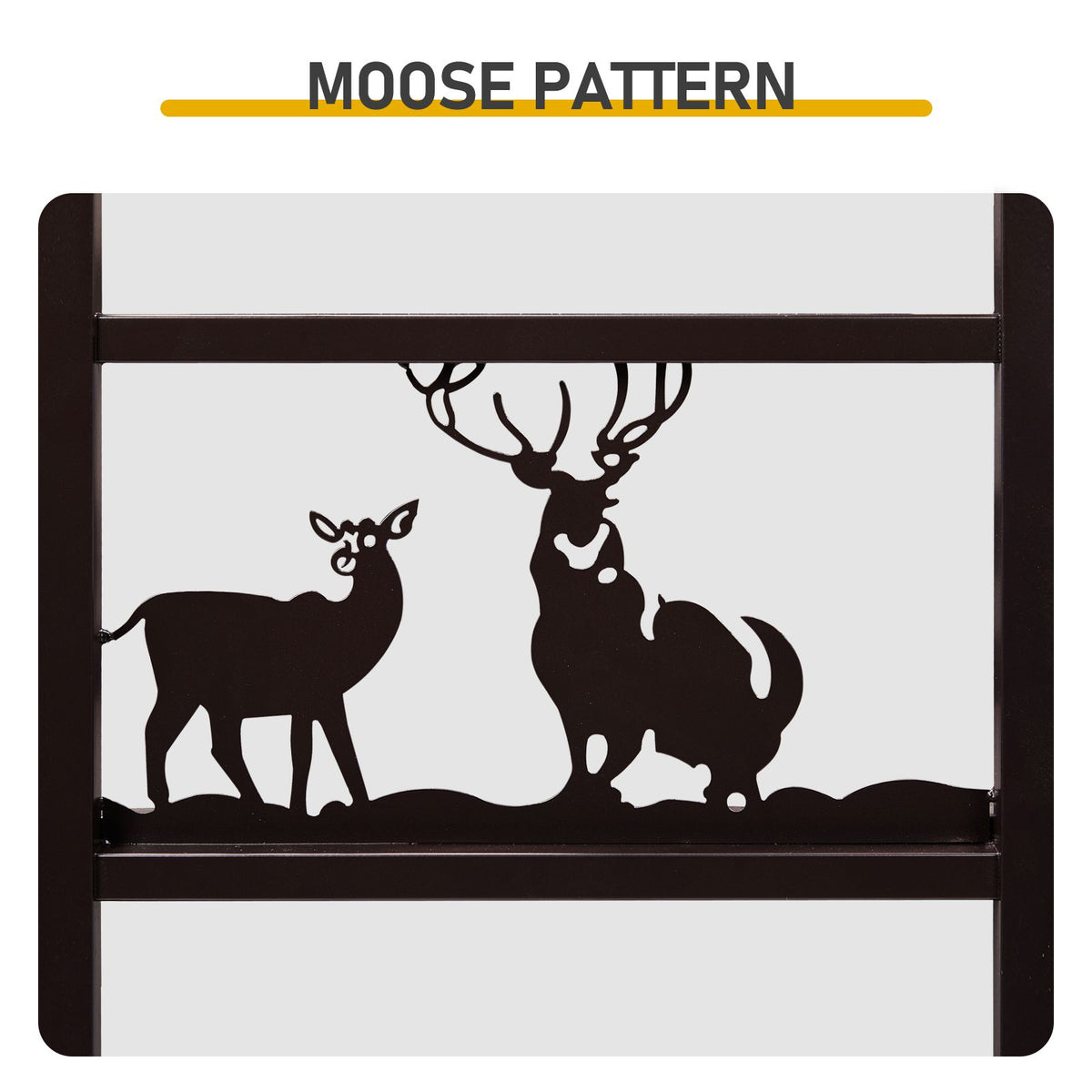 Double-Layer Firewood Rack with Tools and Animal Motif