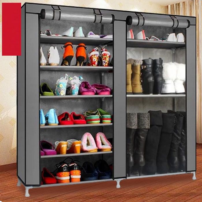 Double-Row 9-Lattice Shoe Rack Keeps Footwear Visible and Within Reach