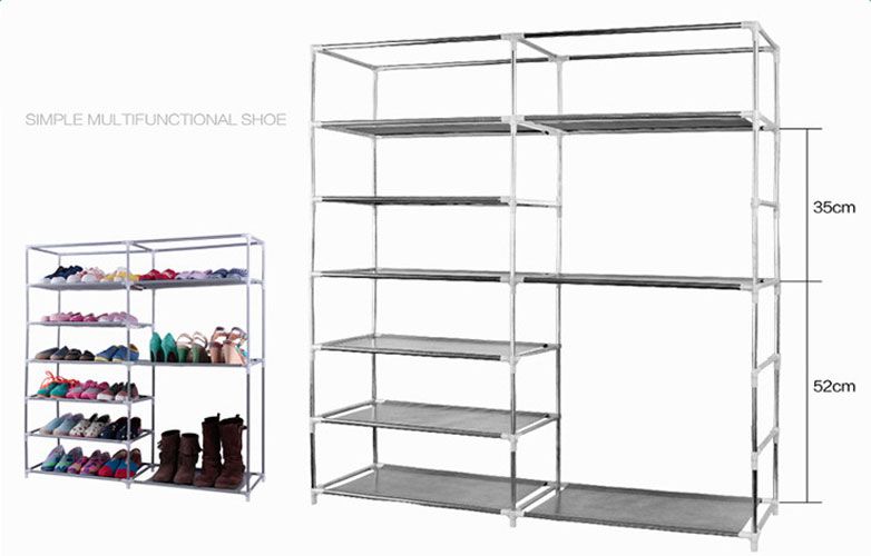 Double-Row 9-Lattice Shoe Rack Keeps Footwear Visible and Within Reach