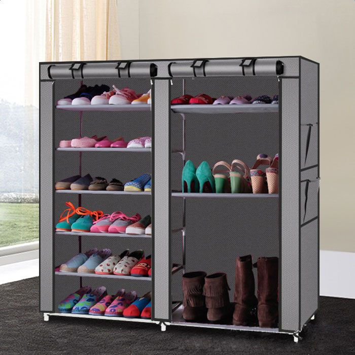 Double-Row 9-Lattice Shoe Rack Keeps Footwear Visible and Within Reach