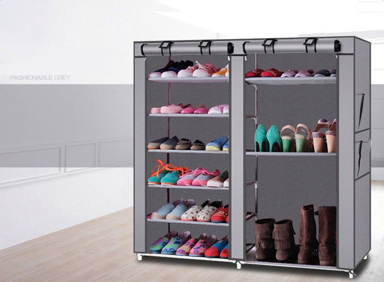 Double-Row 9-Lattice Shoe Rack Keeps Footwear Visible and Within Reach