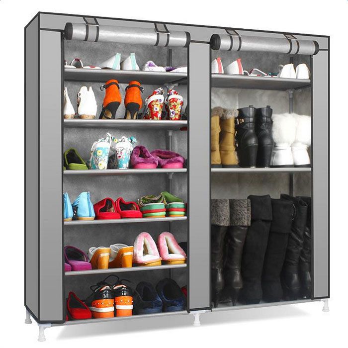 Double-Row 9-Lattice Shoe Rack Keeps Footwear Visible and Within Reach