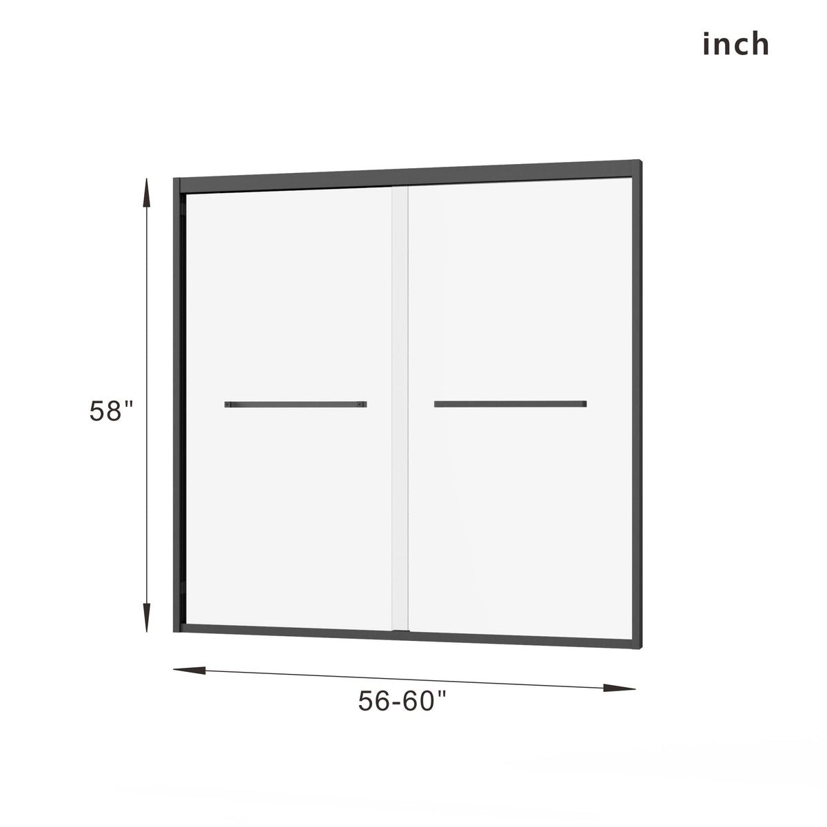 Double Sliding Bathtub Shower Door x Matte Black Tempered Glass Enclosure