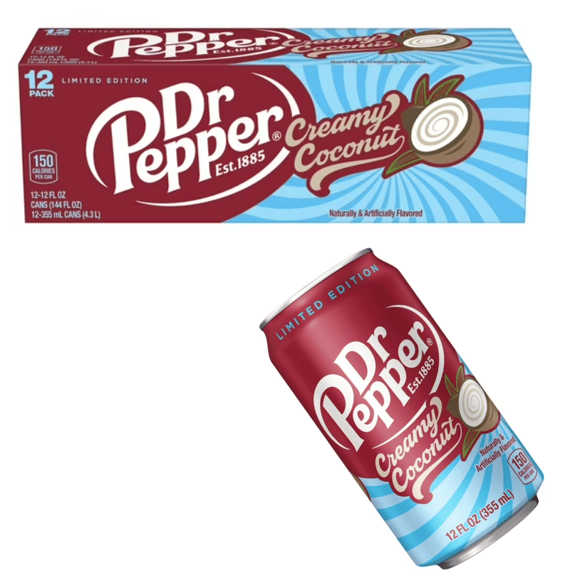 Dr Pepper Creamy Coconut Soda, 12 Pack (12 fl Cans)