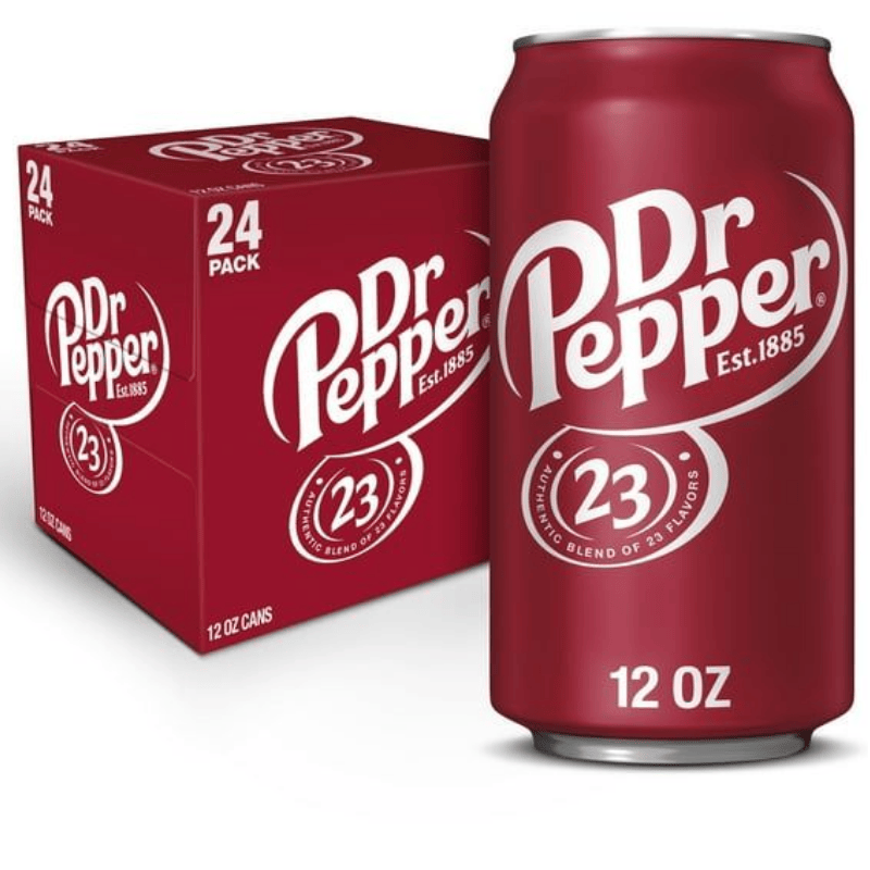 Dr Pepper Soda Pop, 12 fl, 24 Pack – Original 23 Flavors