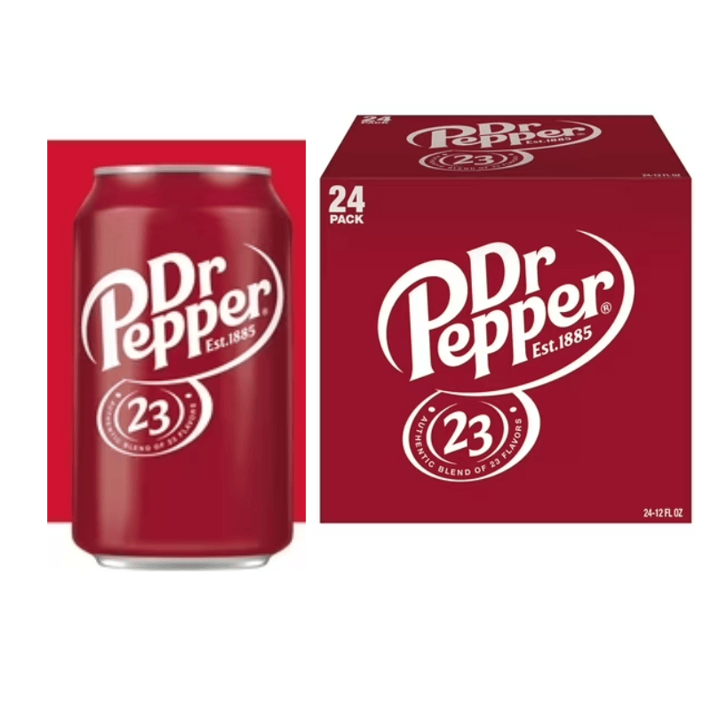 Dr Pepper Soda Pop, 12 fl, 24 Pack – Original 23 Flavors