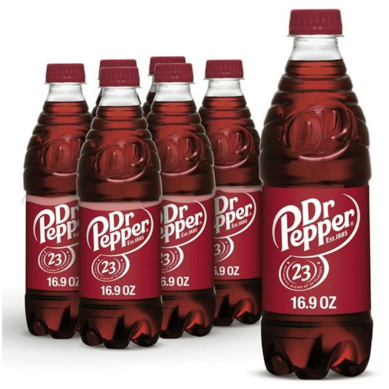 Dr Pepper Soda Pop – 16.9 fl Bottles, 6 Pack