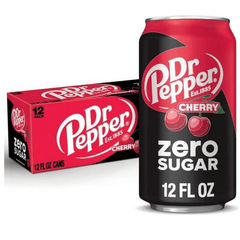Dr Pepper Zero Sugar Cherry Soda – 12 Pack of Cans