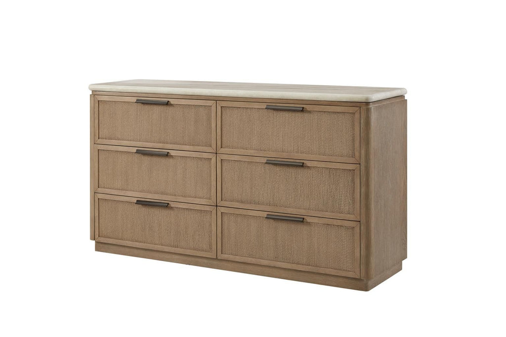 Toffee Dresser with Woven Rope Drawer Fronts