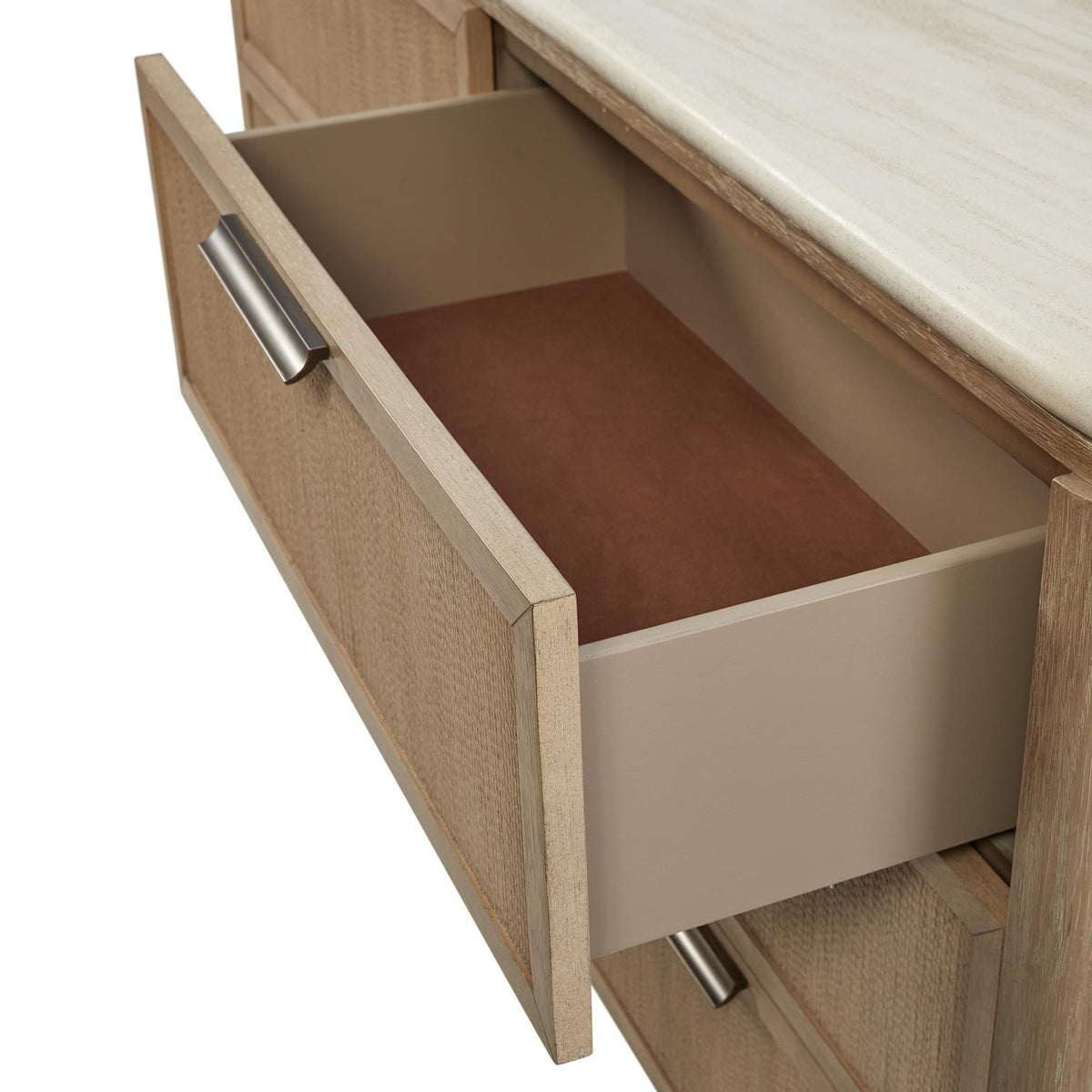 Toffee Dresser with Woven Rope Drawer Fronts