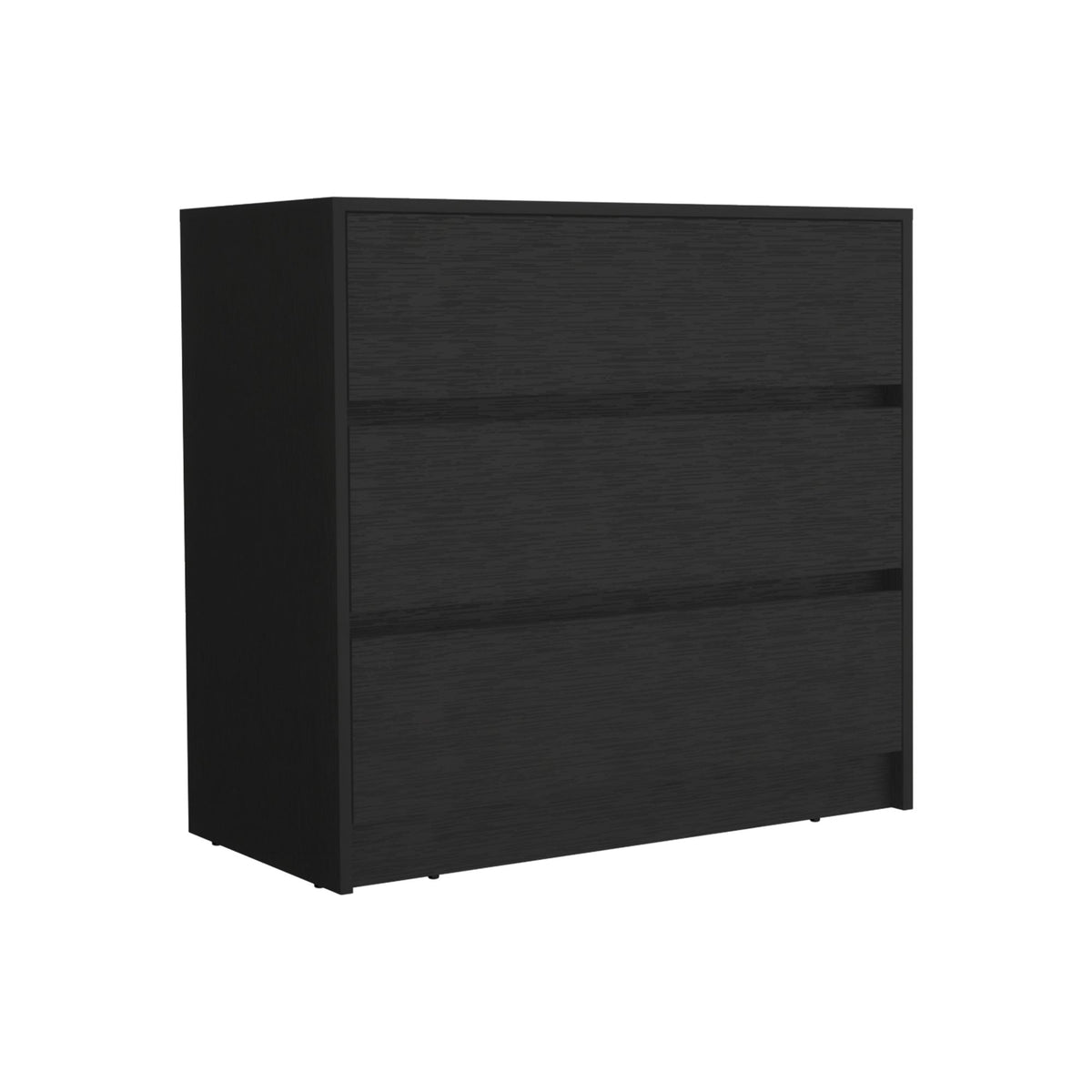 Sleek Black Three-Drawer Dresser