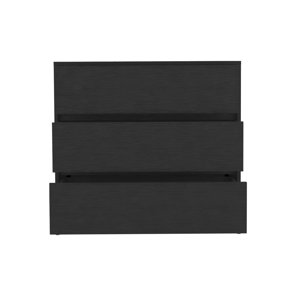 Sleek Black Three-Drawer Dresser